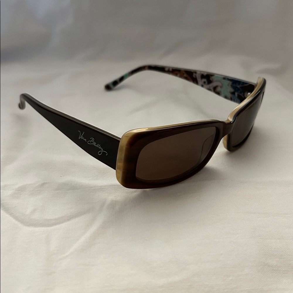 Vera Bradley Brown/Tan Sunglasses with Patterned Arms